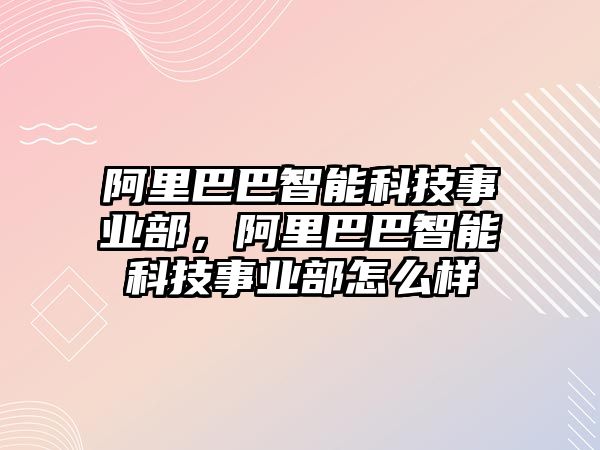 阿里巴巴智能科技事業(yè)部，阿里巴巴智能科技事業(yè)部怎么樣