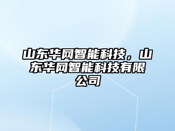 山東華網(wǎng)智能科技，山東華網(wǎng)智能科技有限公司