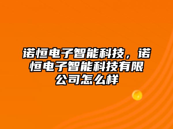 諾恒電子智能科技，諾恒電子智能科技有限公司怎么樣