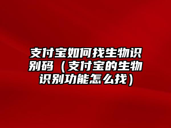 支付寶如何找生物識(shí)別碼（支付寶的生物識(shí)別功能怎么找）