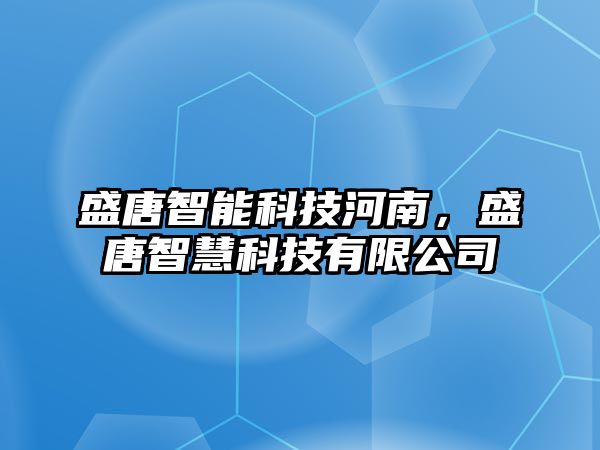 盛唐智能科技河南，盛唐智慧科技有限公司