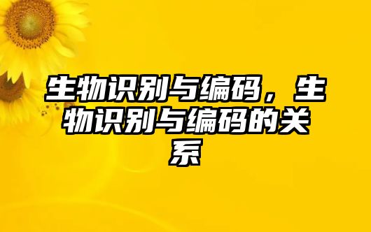 生物識(shí)別與編碼，生物識(shí)別與編碼的關(guān)系