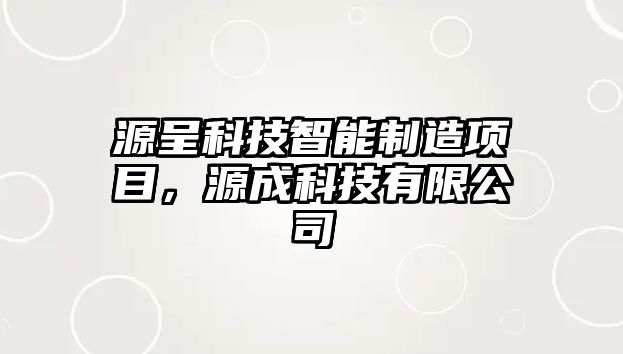 源呈科技智能制造項目，源成科技有限公司