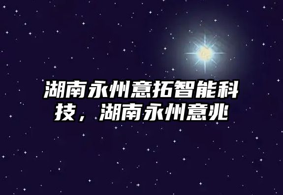 湖南永州意拓智能科技，湖南永州意兆