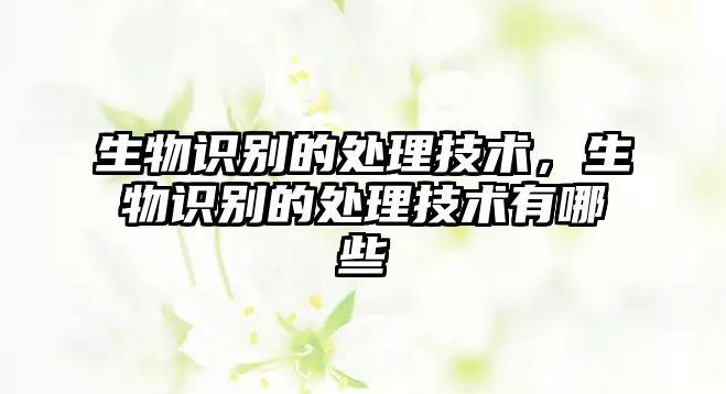 生物識別的處理技術(shù)，生物識別的處理技術(shù)有哪些