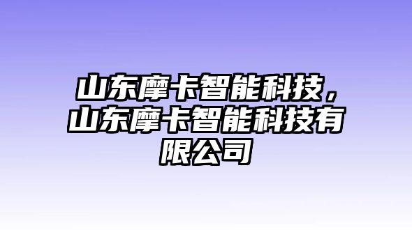 山東摩卡智能科技，山東摩卡智能科技有限公司