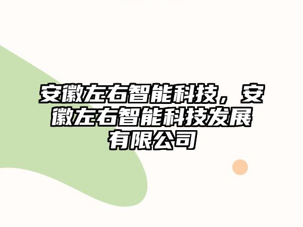 安徽左右智能科技，安徽左右智能科技發(fā)展有限公司