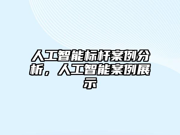 人工智能標(biāo)桿案例分析，人工智能案例展示