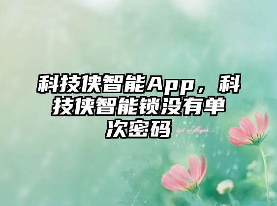 科技俠智能App，科技俠智能鎖沒有單次密碼