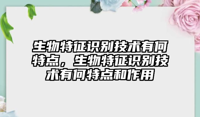 生物特征識別技術有何特點，生物特征識別技術有何特點和作用