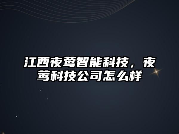 江西夜鶯智能科技，夜鶯科技公司怎么樣