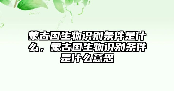 蒙古國生物識別條件是什么，蒙古國生物識別條件是什么意思