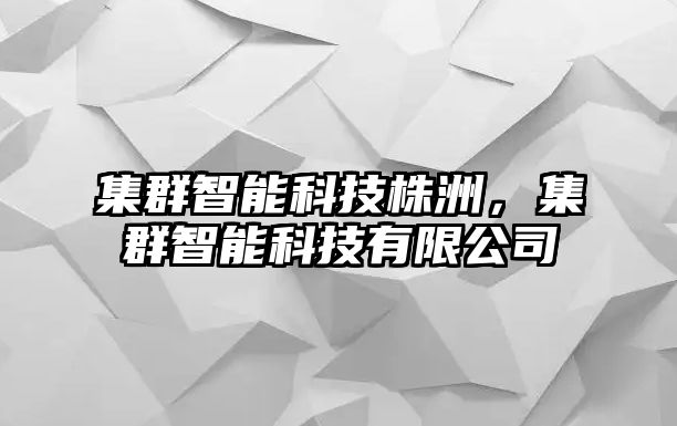 集群智能科技株洲，集群智能科技有限公司