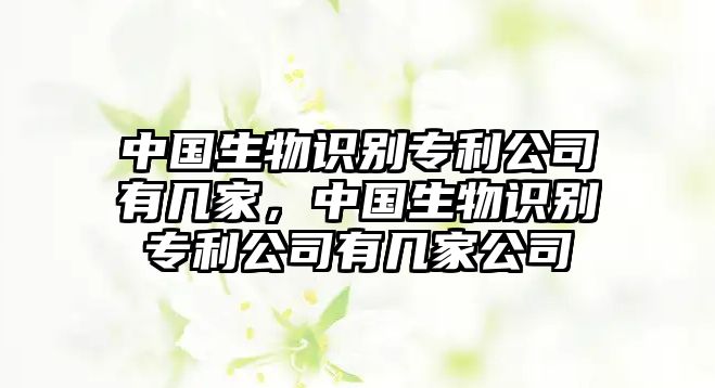 中國生物識別專利公司有幾家，中國生物識別專利公司有幾家公司