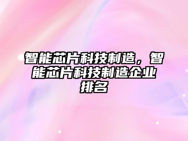 智能芯片科技制造，智能芯片科技制造企業(yè)排名