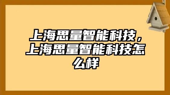 上海思量智能科技，上海思量智能科技怎么樣