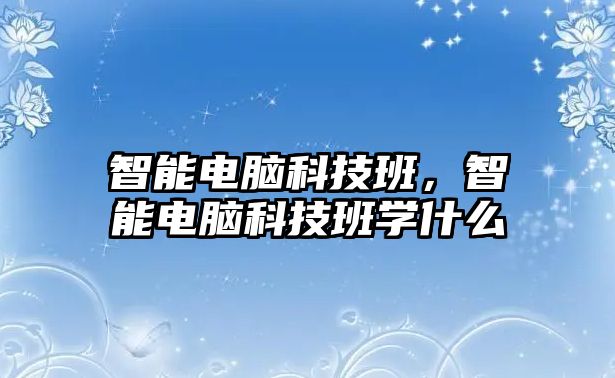 智能電腦科技班，智能電腦科技班學什么