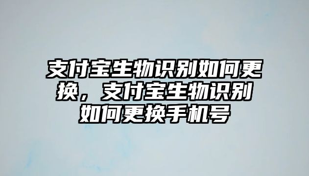 支付寶生物識別如何更換，支付寶生物識別如何更換手機號