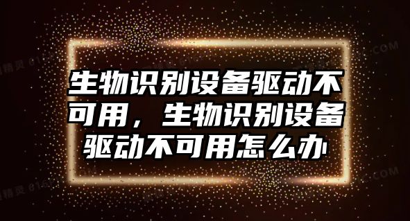 生物識(shí)別設(shè)備驅(qū)動(dòng)不可用，生物識(shí)別設(shè)備驅(qū)動(dòng)不可用怎么辦