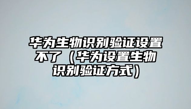 華為生物識別驗(yàn)證設(shè)置不了（華為設(shè)置生物識別驗(yàn)證方式）