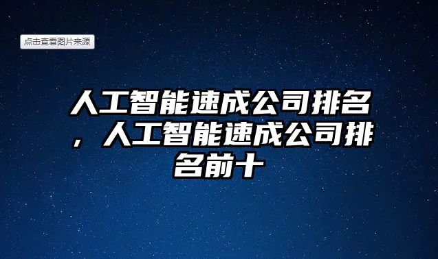 人工智能速成公司排名，人工智能速成公司排名前十