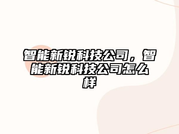 智能新銳科技公司，智能新銳科技公司怎么樣